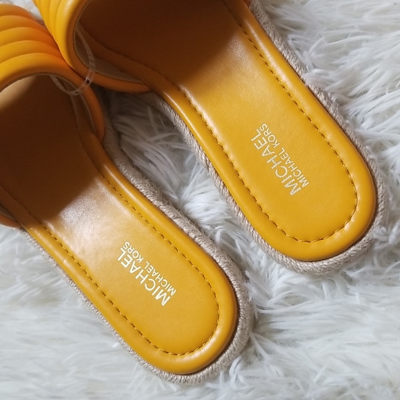 Michael Kors Royce Quilted Leather Platform Slip-On Espadrille Slides Sandals - Picture 3 of 8